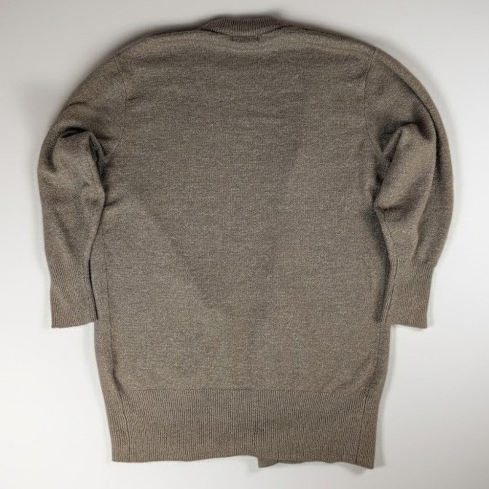 H&M Cardigan Wool Blend Taupe Longline Knit Cardigan Sweater Women's S - Picture 9 of 10